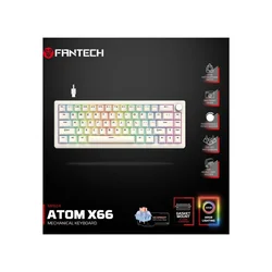 FANTECH MK614 Atom x66 (ice apricot switch) mehanička gejmerska tastatura bež