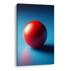 Slika rdeča krogla na modrem - 60x90