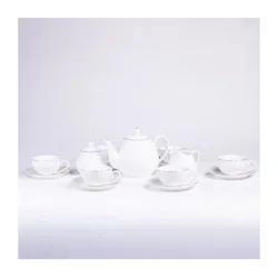 Porcelanast 15-delni kavni komplet, bel