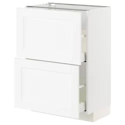 METOD / MAXIMERA Podni element,2 fioke, bela Enköping/bela im. drveta, 60x37 cm