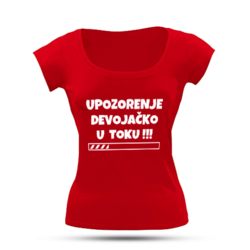 Ženska majica Devojačko u toku cs2832, Crvena