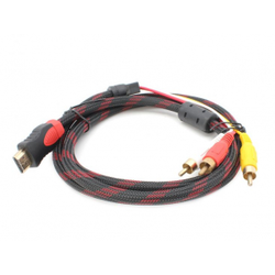 3G (73990) kabl HDMI (muški) na 3 činča (muški) 1.5m crno-crveni
