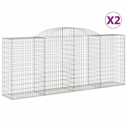 Lučne gabionske košare 2 kom 300x50x120/140cm pocinčano željezo