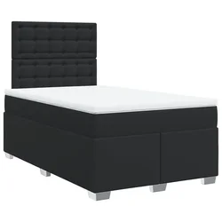 Vidaxl Box spring postelja z vzmetnico črna 120x190 cm umetno usnje