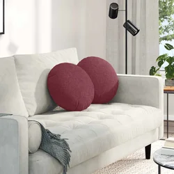 Jastučići za sjedenje 2 pcs Vinska crvena O40 x 13 cm tkanina