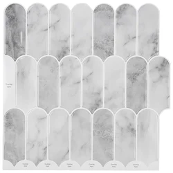 Pernata pločica 10 pcs Sivi mramor 30 x 30 cm Poliuretan i PET