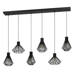 EGLO viseća lampa BASIDANO E27 6 grla crna 142,5 cm 390126