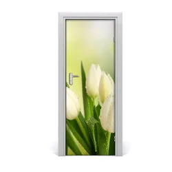 tulup.si Nalepka na vratih Bele tulipani 75x205 cm