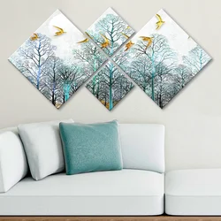 Wallity slika 4MDF1715299114, 60x115 cm, 4 dijela