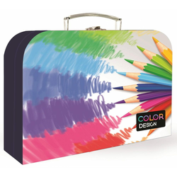 Karton P+P otroški kovček, pastelne barvice, 34 cm