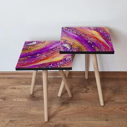 Hanah Home Set klub stočića 2Shp283, 2 komada, Ljubičasti