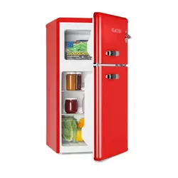 Klarstein Irene, retro hladnjak sa zamrzivačem, 61 l hladnjak, 24 l zamrzivač, crveni