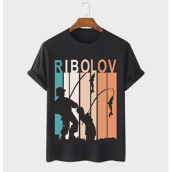 MAFIMI Muška majica Ribolov, Crna