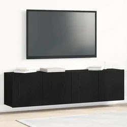 TV ormarići 2 kom. crni hrast 160x30x41 cm inženjerski drvo