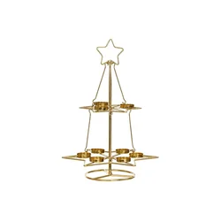 eoshop Kovinski svečnik v obliki drevesa, zlata barva. UM0241