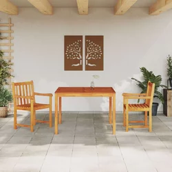 Vrtni set za objed 3 pcs Smeđa Čvrsto drvo akacije
