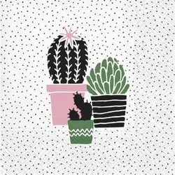 Serviete za decoupage Cactus on Dots rose - 1 kos