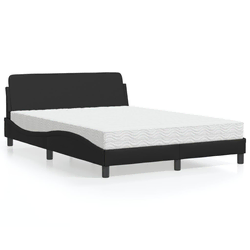 Krevet s madracem Dover crni 140 x 190 cm od umjetne kože