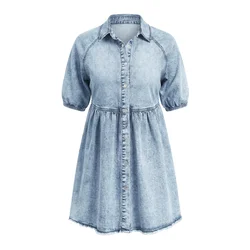 Imily Bela Obleka moder denim