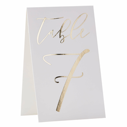 ginger ray® kartonske tablice s brojevima za stol 1-12 gold