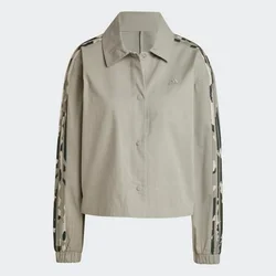 Adidas Ženski duks Essentials camo printed 3s twill coach jacket, Maslinasi
