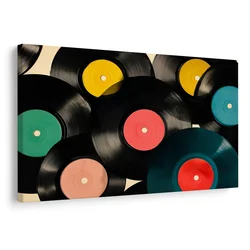 Slika glasbene retro vinilne plošče - 90x60