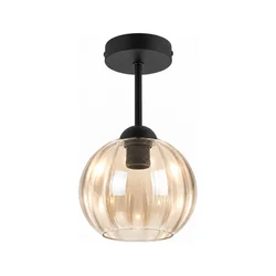 BRILAGI - LED Plafonski luster R GLASS 1xE27/60W/230V prečnik 18 cm crna/dimljeno bež