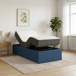 Električna nastavljiva postelja Modra 200 x 90 x 33,5 cm Jeklo