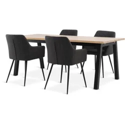 SKOVLUNDE D200 sto natur hrast + 4 PURHUS siva/crna