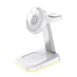 Bezicni punjač 3u1 magnetni za Apple Watch/Iphone i Airpods 15W beli