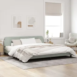 Okvir za krevet Dover svjetlosivi 200 x 200 cm baršunasti