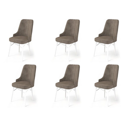 Hanah Home Set stolica Pare, 46x94x46 cm, 6 komada, Belo-smeđe