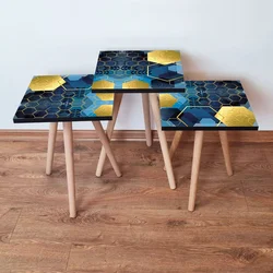 Hanah Home Set klub stočića 3Shp393, 3 komada, Bela