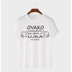 MAFIMI Muška majica Ovako izgleda najbolji ujka, Bela