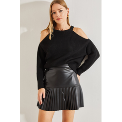 Bianco Lucci Womens Open-Shoulder Knitwear Sweater