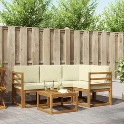 Set vanjskih sofa 5 kom. Prirodna i krem