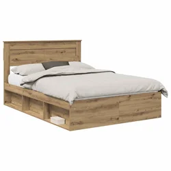 Vidaxl Konstrukcija postelje Oreh 140 x 190 cm Masivno borovo les