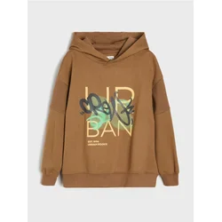 Sinsay - Hoodie sa graffiti printom - braon