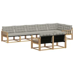 Set vanjskih sofa s jastukom 8 pcs Bijela i svjetlosiva