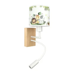 Brilagi - LED Flex. lampa BOBO WOOD 1xE27/25W/230V + LED/3W hrast/bela/zelena/džungla