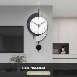 Momen Zidni sat, 70x32 cm, Crni