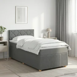 Boxspring krevet s madracem Tamnosiva 90 x 190 cm Tkanina 191 x 91.5 x 88 cm