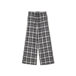Cropp - Karirane pantalone - tamno siva