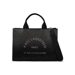 Karl Lagerfeld Nakupovalna torba Rue St-Guillaume siva / temno siva