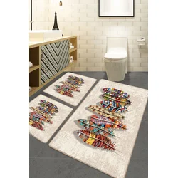 Lessentiel Maison Set prostirki za kupatilo Rovny, 3 Komada, Šarena