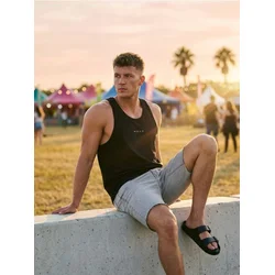Sinsay - Pamučni sportski tank top sa natpisom - crno