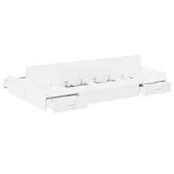 Vidaxl Postelja z dodatnim prostorom za shranjevanje Bela 120 x 190 cm