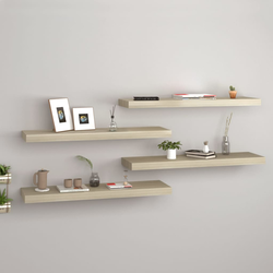 Den Stenske police 4 kosi barva hrasta 80x23,5x3,8 cm MDF