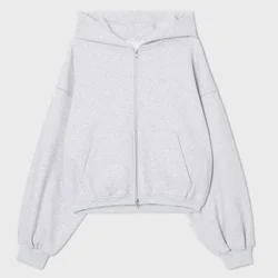 Cropp - Dukserica s kapuljačom i rajsferšlusom - light grey