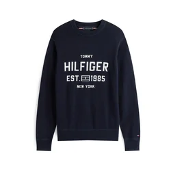 TOMMY HILFIGER Pulover ATHLEISURE temno modra/bela